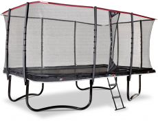Батут EXIT PeakPro 275 x 458 см, black, зі сходами і сіткою